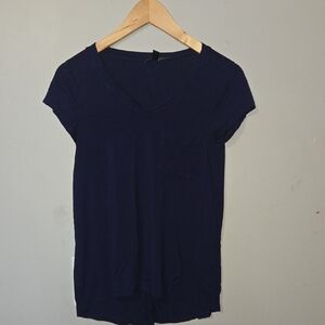 Cable & Gauge Dark Purple V-Neck Tee